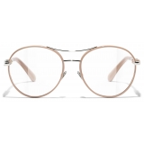 Chanel - Pilot Optical Glasses - Silver & Beige - Chanel Eyewear