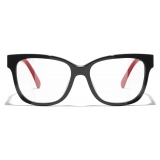 Chanel - Square Blue Light Glasses - Black Red - Chanel Eyewear