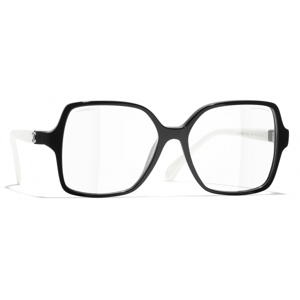 Chanel - Square Blue Light Glasses - Black White - Chanel Eyewear