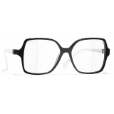 Chanel - Square Blue Light Glasses - Black White - Chanel Eyewear
