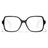 Chanel - Square Blue Light Glasses - Black White - Chanel Eyewear