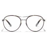Chanel - Pilot Blue Light Glasses - Silver Brown - Chanel Eyewear