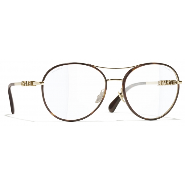 Chanel - Pilot Blue Light Glasses - Gold - Chanel Eyewear