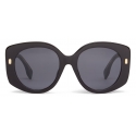 Fendi - Fendi Roma - Oversize Round Sunglasses - Nero - Sunglasses - Fendi Eyewear