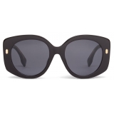 Fendi - Fendi Roma - Occhiali da Sole Rotondi Oversize - Nero - Occhiali da Sole - Fendi Eyewear