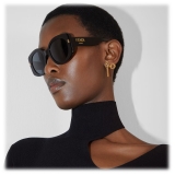 Fendi - Fendi Roma - Occhiali da Sole Rotondi Oversize - Nero - Occhiali da Sole - Fendi Eyewear