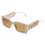 Fendi - Fendigraphy - Occhiali da Sole Rettangolare - Beige - Occhiali da Sole - Fendi Eyewear