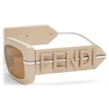 Fendi - Fendigraphy - Occhiali da Sole Rettangolare - Beige - Occhiali da Sole - Fendi Eyewear