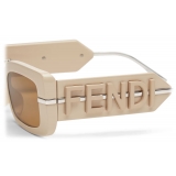 Fendi - Fendigraphy - Rectangular Sunglasses - Beige- Sunglasses - Fendi Eyewear