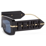 Fendi - Fendigraphy - Occhiali da Sole Rettangolare - Nero - Occhiali da Sole - Fendi Eyewear