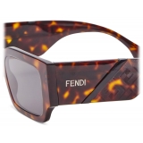 Fendi - Fendi Diagonal - Occhiali da Sole Rettangolare - Havana - Occhiali da Sole - Fendi Eyewear