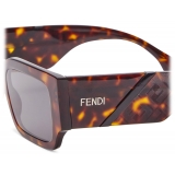 Fendi - Fendi Diagonal - Rectangular Sunglasses - Havana - Sunglasses - Fendi Eyewear