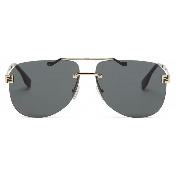 Fendi - Fendi Sky - Occhiali da Sole Pilot - Oro Verde - Occhiali da Sole - Fendi Eyewear