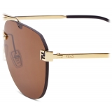 Fendi - Fendi Sky - Occhiali da Sole Pilot - Oro Marrone - Occhiali da Sole - Fendi Eyewear