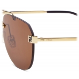 Fendi - Fendi Sky - Pilot Sunglasses - Gold Brown - Sunglasses - Fendi Eyewear