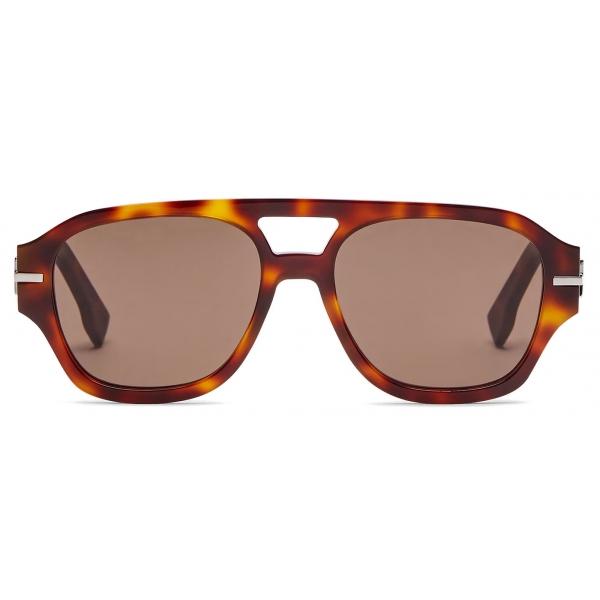 Fendi - Fendigraphy - Occhiali da Sole Squadrata - Havana Marrone - Occhiali da Sole - Fendi Eyewear