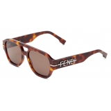 Fendi - Fendigraphy - Occhiali da Sole Squadrata - Havana Marrone - Occhiali da Sole - Fendi Eyewear