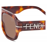 Fendi - Fendigraphy - Occhiali da Sole Squadrata - Havana Marrone - Occhiali da Sole - Fendi Eyewear