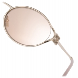 Miu Miu - Miu Miu Logo Sunglasses - Oval - Pale Gold Rose Gold - Sunglasses - Miu Miu Eyewear