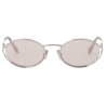Miu Miu - Occhiali Miu Miu Logo - Ovali - Acciaio Oro Chiaro - Occhiali da Sole - Miu Miu Eyewear