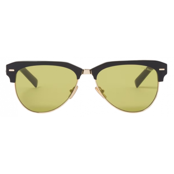 Miu Miu - Miu Miu Runway Sunglasses - Pilot - Black Acid Yellow - Sunglasses - Miu Miu Eyewear