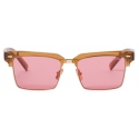 Miu Miu - Miu Miu Runway Sunglasses - Square - Red Transparent Caramel - Sunglasses - Miu Miu Eyewear