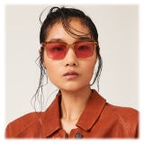 Miu Miu - Miu Miu Runway Sunglasses - Square - Red Transparent Caramel - Sunglasses - Miu Miu Eyewear