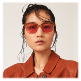 Miu Miu - Occhiali Miu Miu Runway - Squadrata - Rosso Caramello Trasparente - Occhiali da Sole - Miu Miu Eyewear