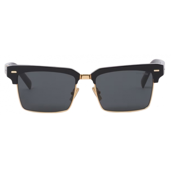 Miu Miu - Miu Miu Runway Sunglasses - Square - Black Slate Gray - Sunglasses - Miu Miu Eyewear