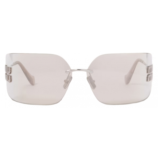 Miu Miu - Miu Miu Runway Sunglasses - Oversize - Steel Light Gold - Sunglasses - Miu Miu Eyewear