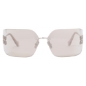 Miu Miu - Occhiali Miu Miu Runway - Oversize - Acciaio Oro Chiaro - Occhiali da Sole - Miu Miu Eyewear