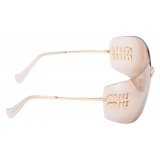 Miu Miu - Miu Miu Runway Sunglasses - Oversize - Pale Gold Rose Gold - Sunglasses - Miu Miu Eyewear