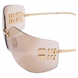 Miu Miu - Occhiali Miu Miu Runway - Oversize - Oro Pallido Oro Rosa - Occhiali da Sole - Miu Miu Eyewear