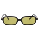 Miu Miu - Miu Miu Regard Sunglasses - Rectangular - Black Acid Yellow - Sunglasses - Miu Miu Eyewear