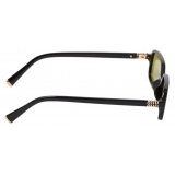 Miu Miu - Occhiali Miu Miu Regard - Rettangolare - Nero Giallo Acido - Occhiali da Sole - Miu Miu Eyewear