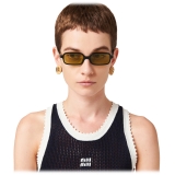 Miu Miu - Miu Miu Regard Sunglasses - Rectangular - Black Acid Yellow - Sunglasses - Miu Miu Eyewear