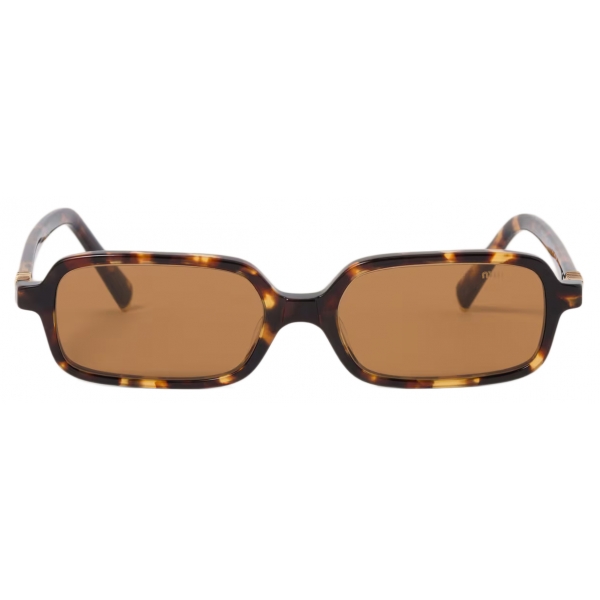 Miu Miu - Miu Miu Regard Sunglasses - Rectangular - Camel Honey Tortoiseshell - Sunglasses - Miu Miu Eyewear