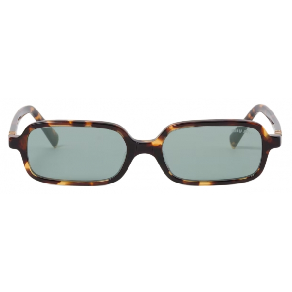 Miu Miu - Miu Miu Regard Sunglasses - Rectangular - Water Green Honey Tortoiseshell - Sunglasses - Miu Miu Eyewear