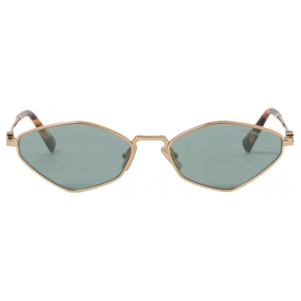 Miu Miu - Miu Miu Regard Sunglasses - Irregular - Gold Water Green - Sunglasses - Miu Miu Eyewear