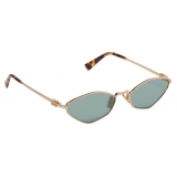 Miu Miu - Miu Miu Regard Sunglasses - Irregular - Gold Water Green - Sunglasses - Miu Miu Eyewear