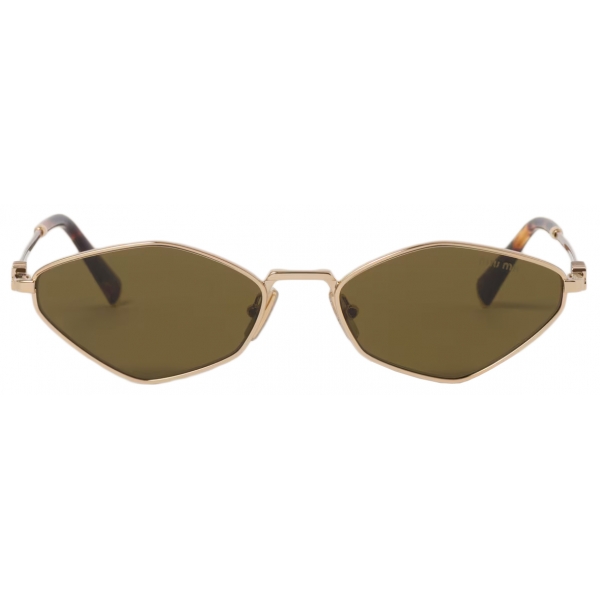 Miu Miu - Miu Miu Regard Sunglasses - Irregular - Gold Loden Green - Sunglasses - Miu Miu Eyewear