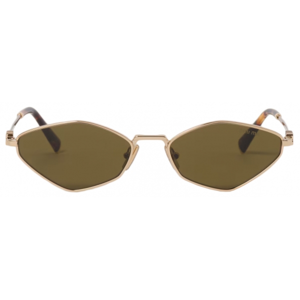 Miu Miu - Occhiali Miu Miu Regard - Irregolare - Oro Verde Loden - Occhiali da Sole - Miu Miu Eyewear