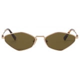 Miu Miu - Occhiali Miu Miu Regard - Irregolare - Oro Verde Loden - Occhiali da Sole - Miu Miu Eyewear