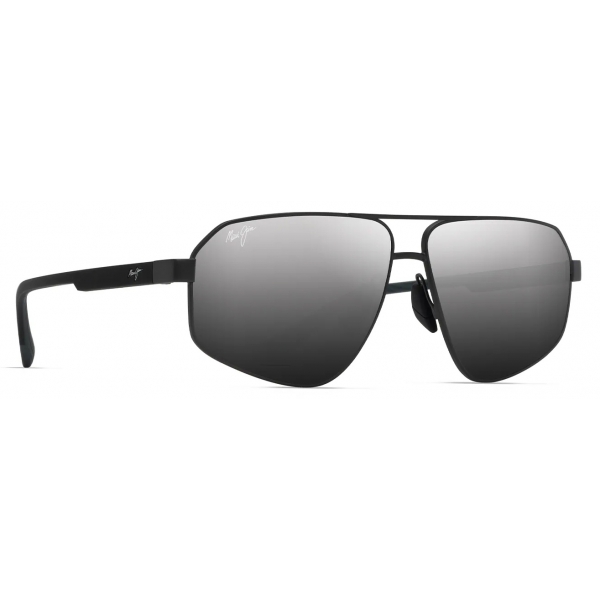 Maui Jim - Keawāwa - Nero Argento - Occhiali da Sole Aviator Polarizzati - Maui Jim Eyewear