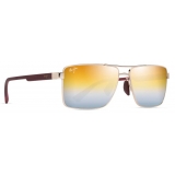 Maui Jim - Piha - Oro Bordeaux Argento - Occhiali da Sole Aviator Polarizzati - Maui Jim Eyewear