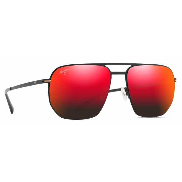 Maui Jim - Shark’s Cove - Black Hawaii Lava - Polarized Aviator Sunglasses - Maui Jim Eyewear
