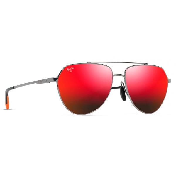 Maui Jim - Waiwai - Ruthenium Hawaii Lava - Polarized Aviator Sunglasses - Maui Jim Eyewear