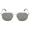 Alexander McQueen - Men's Floating Skull Metal Caravan Sunglasses - Silver - Alexander McQueen Eyewear