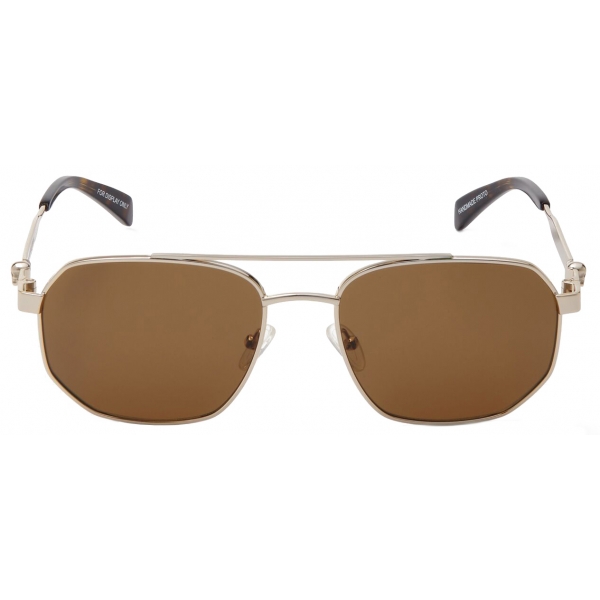 Alexander McQueen - Men's Floating Skull Metal Caravan Sunglasses - Gold Brown - Alexander McQueen Eyewear