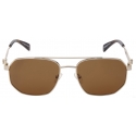 Alexander McQueen - Men's Floating Skull Metal Caravan Sunglasses - Gold Brown - Alexander McQueen Eyewear